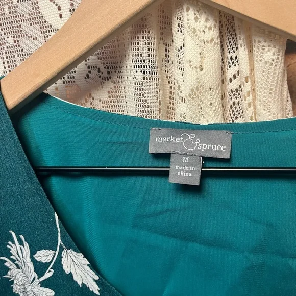 Market & Spruce Floral Green Dress (079) - Picture 7 of 10